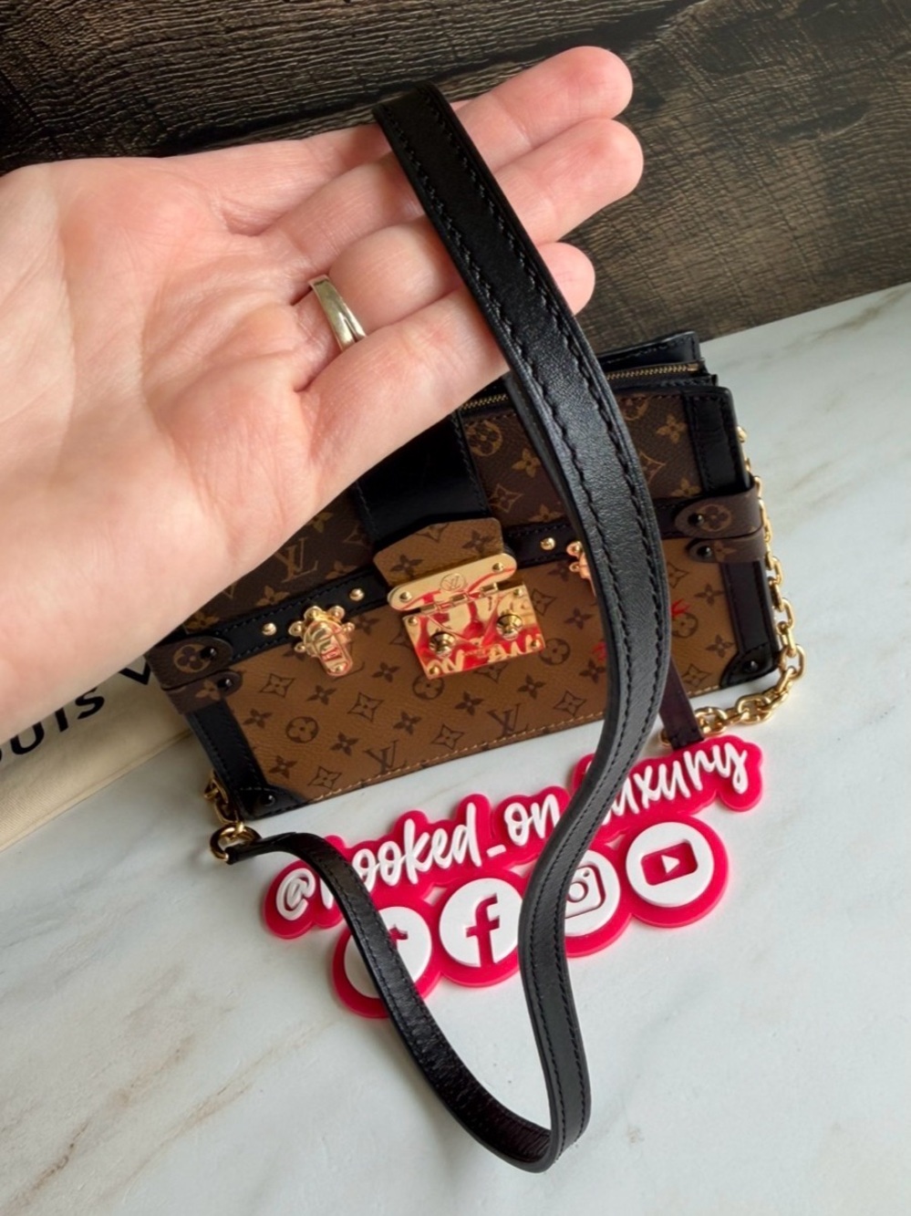 Authentic Louis Vuitton Trunk Reverse Monogram Crossbody Handbag Purse Bag - Picture 4 of 16